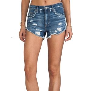 Free People Rugged Ripped Denim Shorts